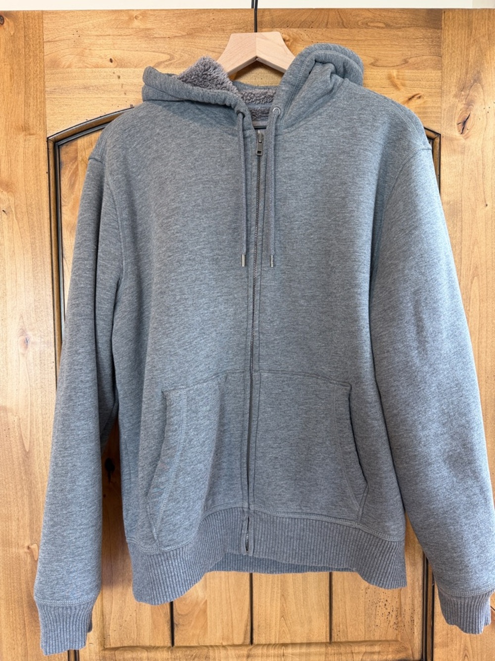 GAP Dark Gray Sherpa-Lined Hoodie Jacket